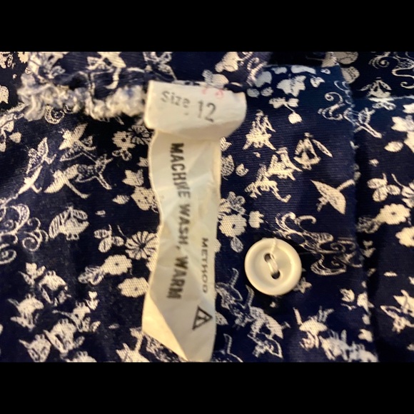 Vintage Navy Floral Prairie Cottagecore Midi Dress - Picture 16 of 16